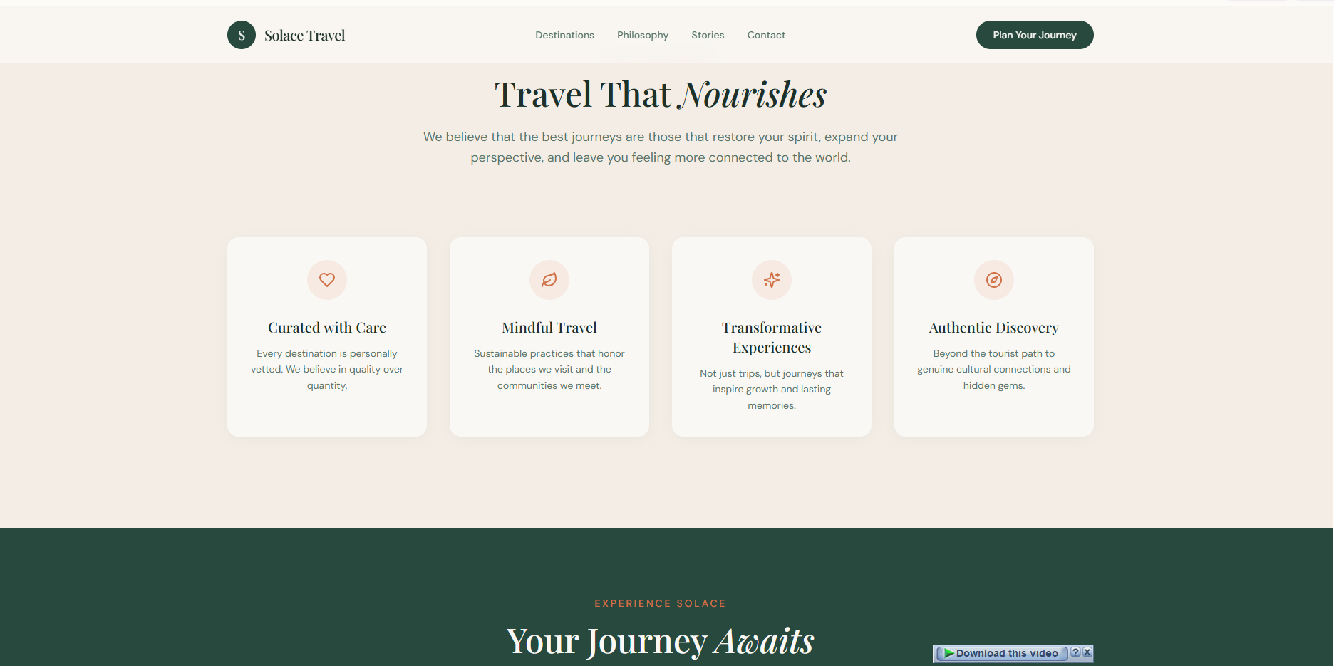 Solace Travel Interface